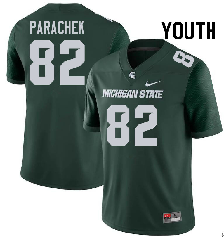 Youth #82 Brennan Parachek Michigan State Spartans College Football Jerseys Stitched-Green